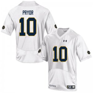 Notre Dame Fighting Irish Men's Isaiah Pryor #10 White Under Armour Authentic Stitched College NCAA Football Jersey WON4799JO